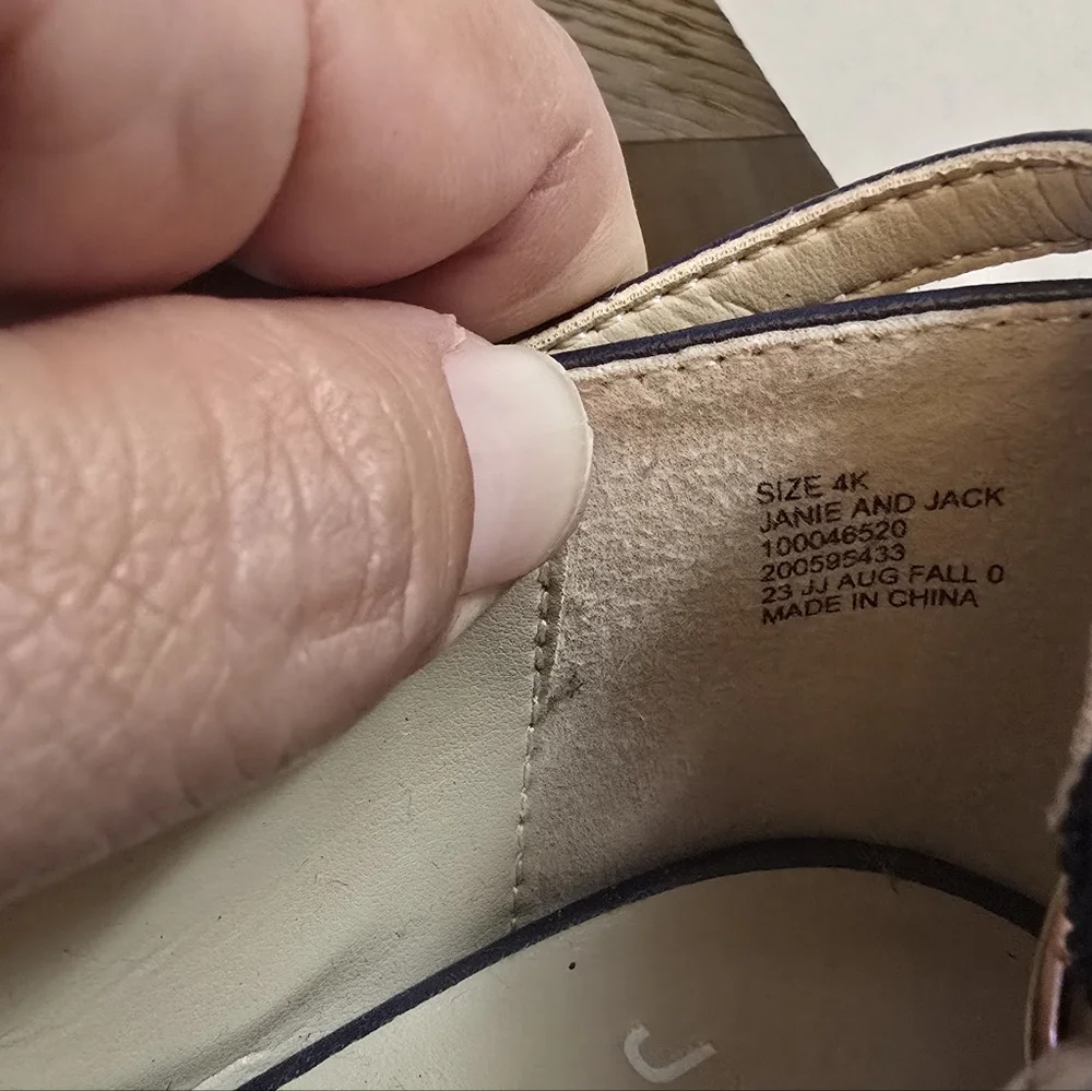 Janie And Jack Bow Strap Ballet Flat In Merchant Marine Color Size 4k